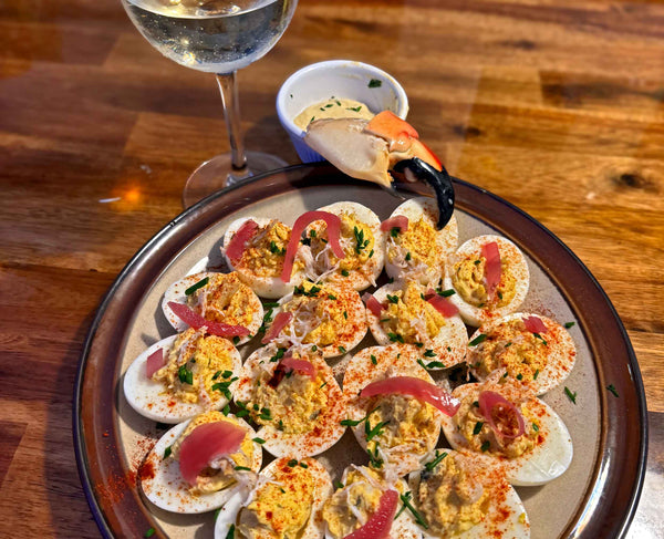 Stone Crab Deviled Eggs